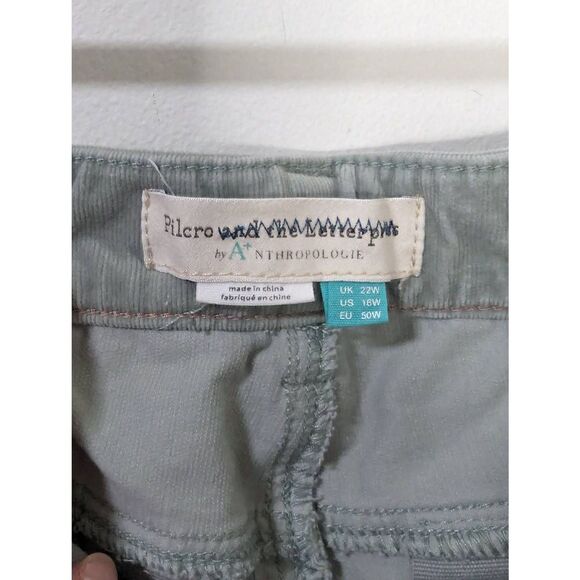 Pilcro and the Letterpress by Anthropologie Light Green Corduroy Pants - Size 16 - Picture 8 of 8